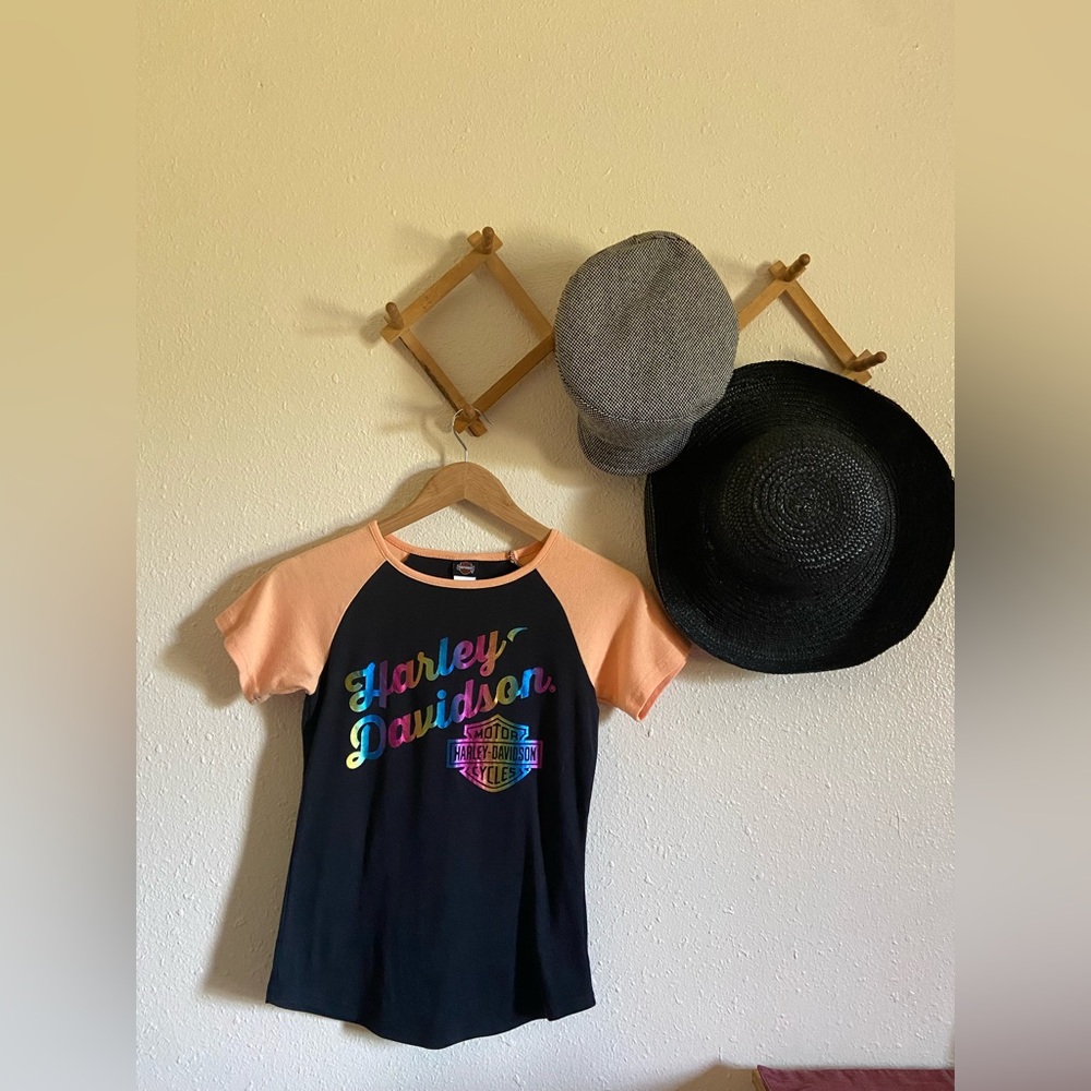 Harley-Davidson | Colorblock Tee With Rainbow Lettering